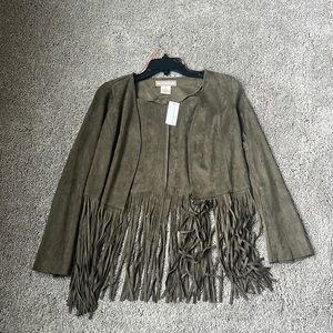 Flying Tomato Fringe Suede Jacket Small NWT